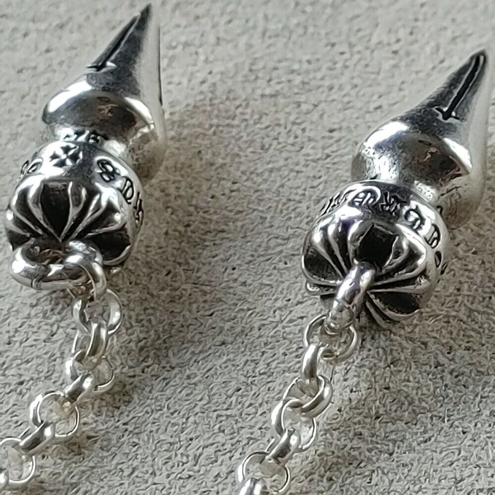 Chrome Hearts Spike Drop Earrings (Pair) 925 Sterling Silver - Picture 2 of 12
